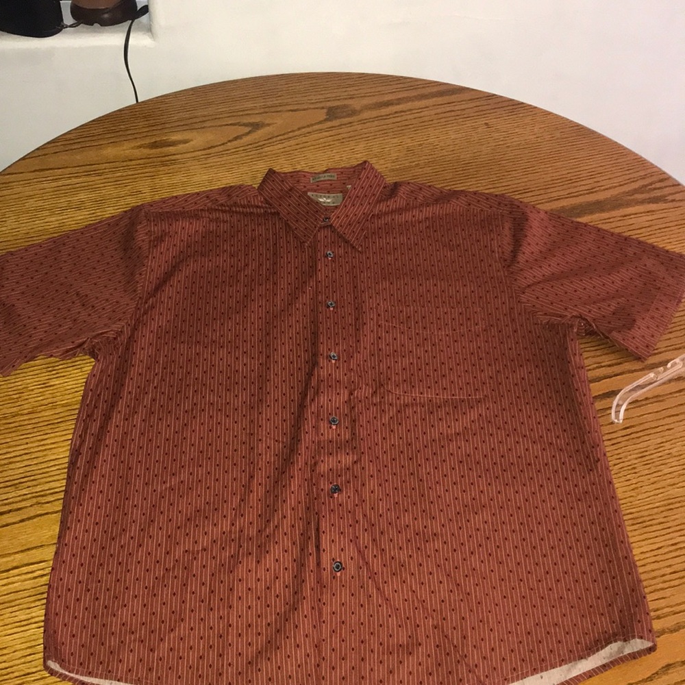 Natural issue pattern button down shirt Large